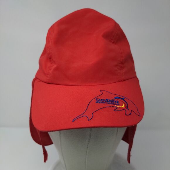 Sun-Skinz UV Protection Kids Trapper Hat Red 1-6 Years Embroidered Ear Flaps - Picture 2 of 9